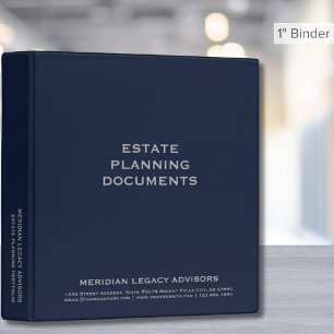 Navy Blue and Grey Estate Planning 3-Ring Binder