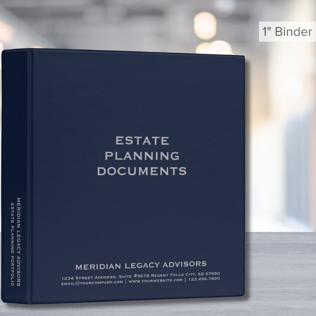 Navy Blue and Grey Estate Planning 3-Ring Binder (Creator Uploaded)