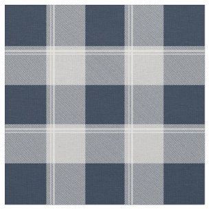 Navy Blue and Grey Lumberjack Plaid Fabric