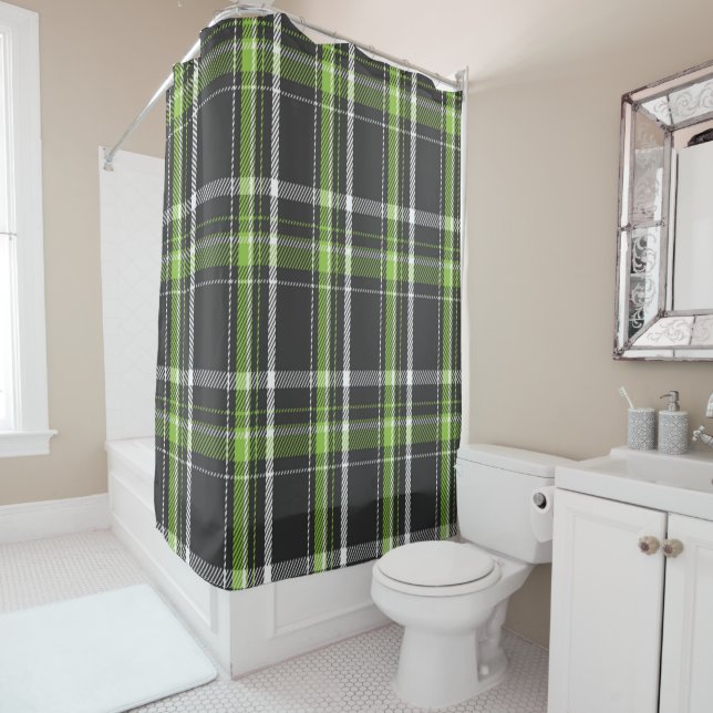 Navy Blue and Lime Green Scotland Tartan (In Situ)