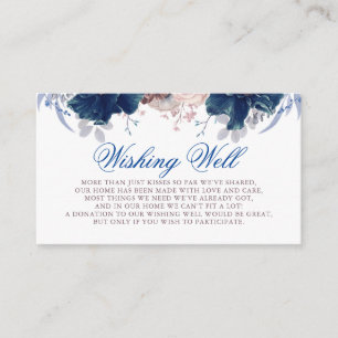 Navy Blue and Mauve Wishing Well Enclosure Card