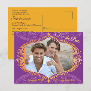 Navy Blue and or Violet with Gold Mandalas Announc Announcement Postcard