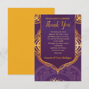 Navy Blue and or Violet with Gold Mandalas RSVP Card