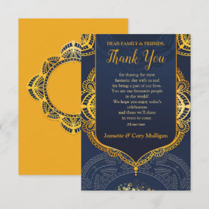 Navy Blue and or Violet with Gold Mandalas RSVP Card