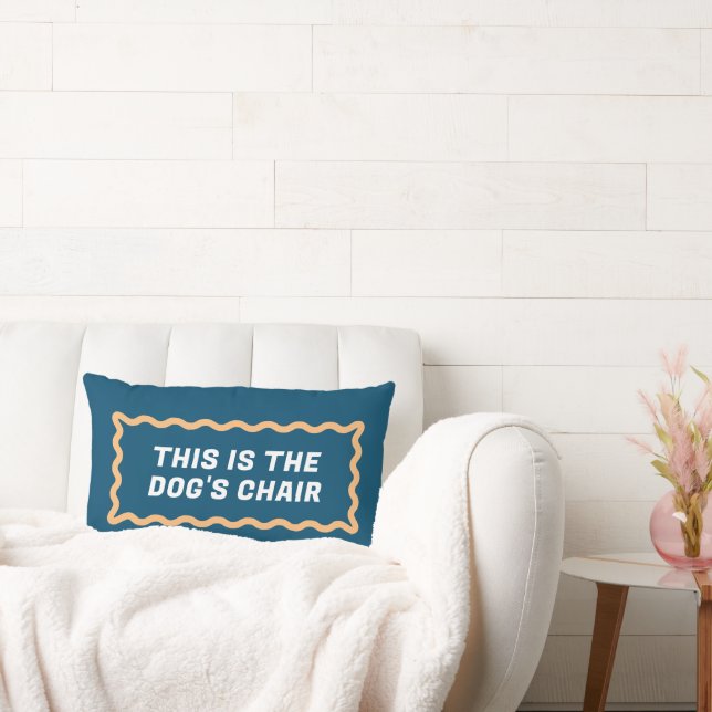 Navy Blue and Orange Wavy Frame Two Compliments Lumbar Pillow (Couch)