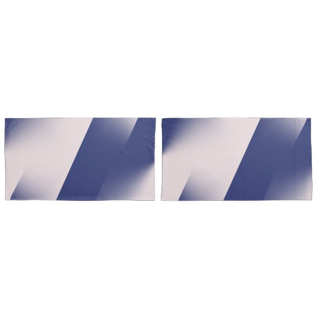 Navy Blue and Pink Diagonal Colour Block Ombre Pillowcase (Front-Set)