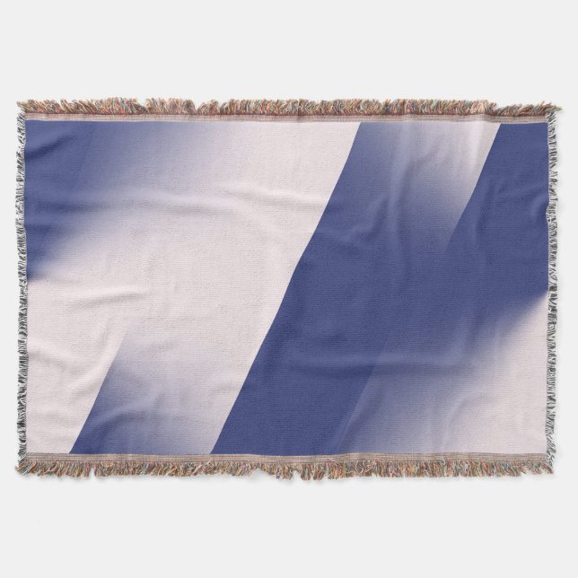 Navy Blue and Pink Diagonal Colour Block Ombre Throw Blanket (Front)