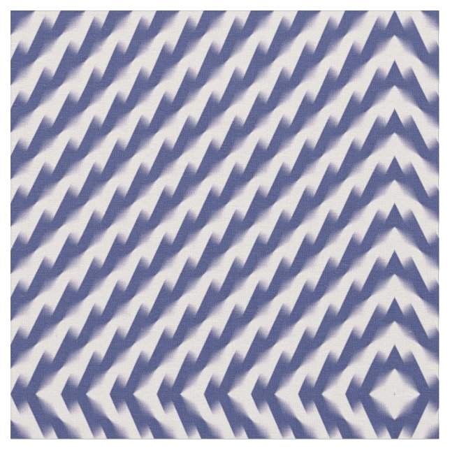 Navy Blue and Pink Diagonal Colour Block Ombre Zig Fabric (Close Up)