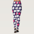 Navy blue and pink elephants design