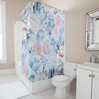 Navy Blue And Pink Floral