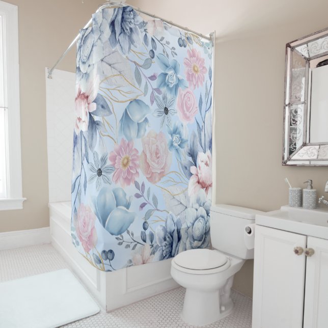 Navy Blue And Pink Floral (In Situ)