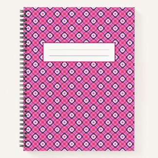 Navy Blue and Pink Geometric Elements Notebook