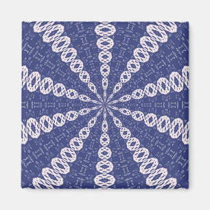 Navy Blue and Pink Mitochondria Kaleidoscope Magnet