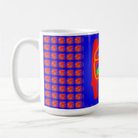Navy blue and red abstact patterns glowing brite