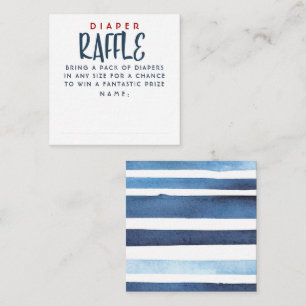Navy Blue and Red Nautical Diaper Raffle Tickets Enclosure Card