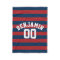 Navy Blue and Red Rugby Stripes Name Number