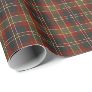 Navy Blue and Red Rustic Plaid Pattern Wrapping Paper