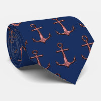 Navy Blue and Rose Gold Anchor Nautical