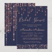 Navy Blue and Rose Gold Bridal Shower