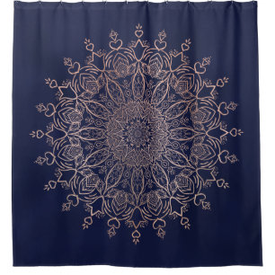 Navy Blue and Rose Gold Mandala Boho