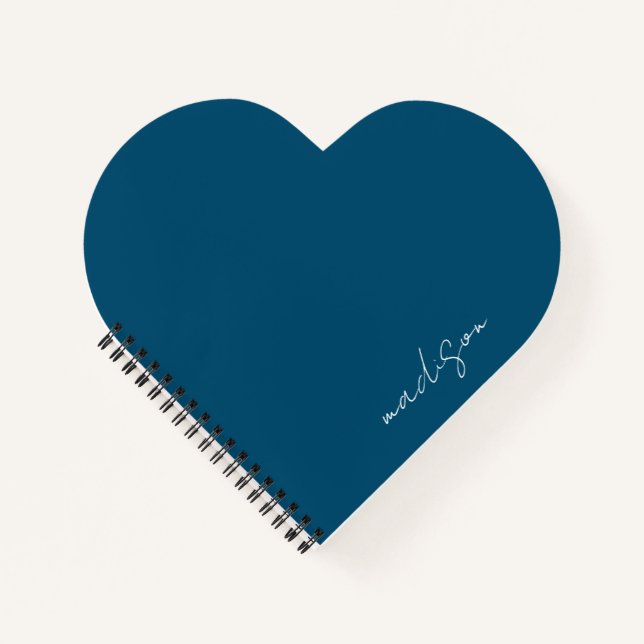 Navy Blue and script name  Notebook (Front)