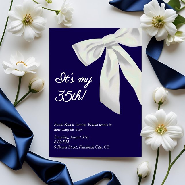 Navy Blue and Silver Foil “It’s My 30th!” Elegant  (Creator Uploaded)
