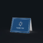 Navy Blue and Silver Star of David Thank You<br><div class="desc">A classic Star of David design in silver and navy blue.  Designs are flat printed illustrations/graphics - NOT ACTUAL SILVER FOIL.</div>