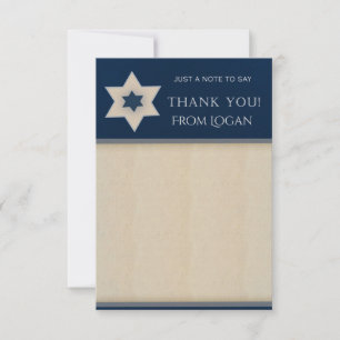 Navy blue and Tan Star of David Thank you notes