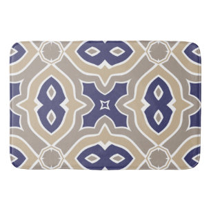 Navy Blue and Taupe Moroccan Bath Mat