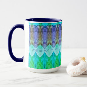 Navy Blue And Teal Happy Birthday Mug