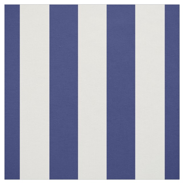 Navy Blue and White 1.5" Stripes Pattern Fabric (Swatch)