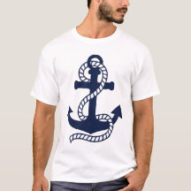 Navy blue and White Anchor T-Shirt