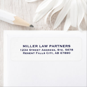 Navy Blue and White Attorney Return Address