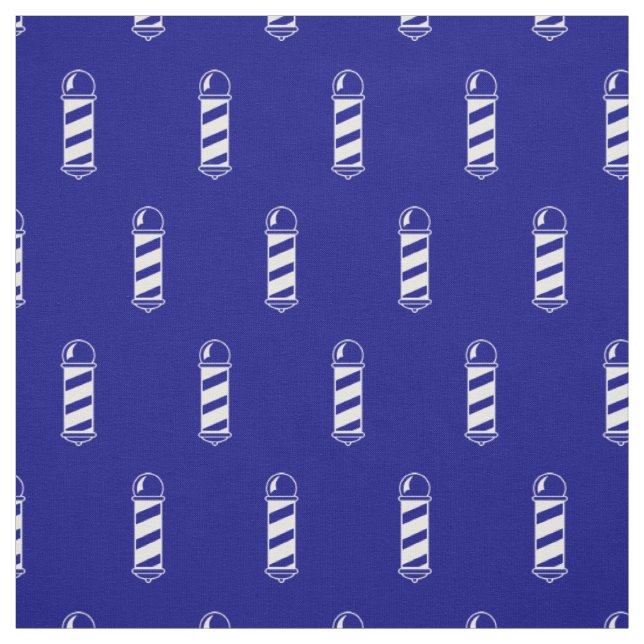 Navy Blue and White Barbershop Pole Pattern Fabric (Swatch)