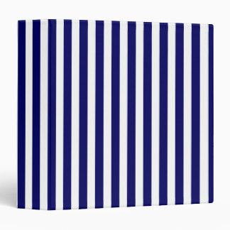 Navy blue and white candy stripes binder