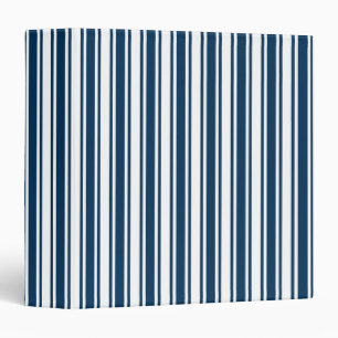 Navy blue and white candy stripes binder
