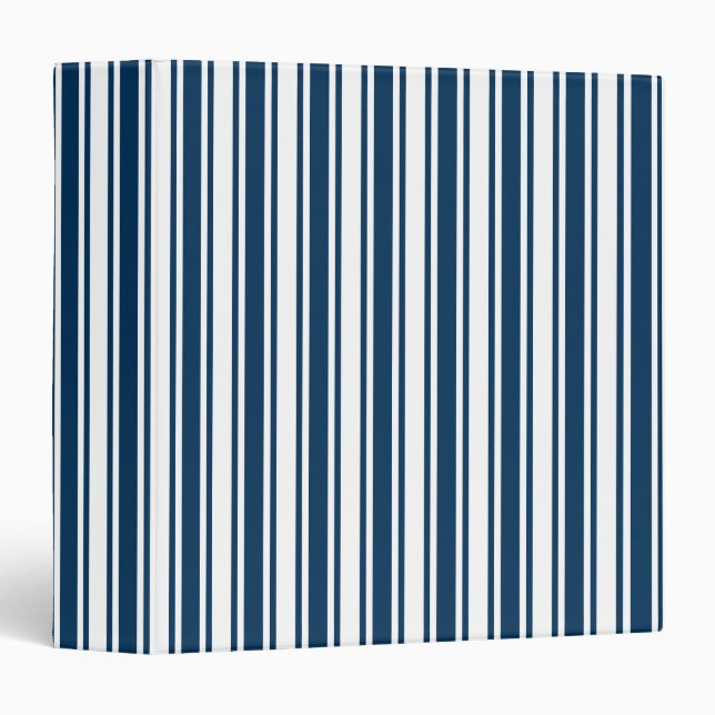 Navy blue and white candy stripes binder (Front/Spine)
