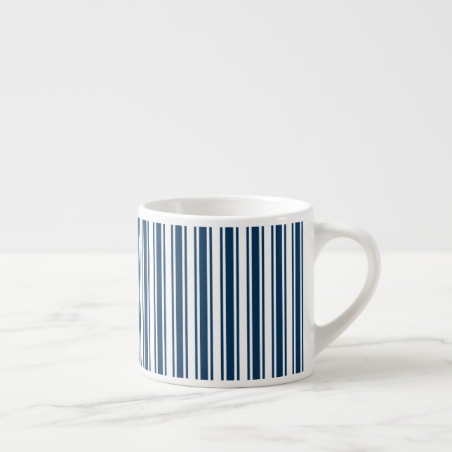 Navy blue and white candy stripes espresso cup (Right)