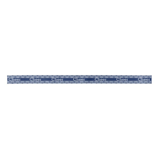 Navy Blue and White Cheer Ribbon Satin Ribbon (Front)
