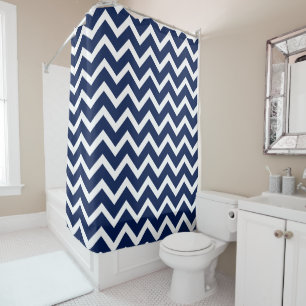 Navy Blue And White Chevron