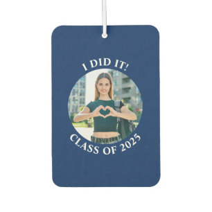 Navy Blue and White Circle School Photo Air Freshener