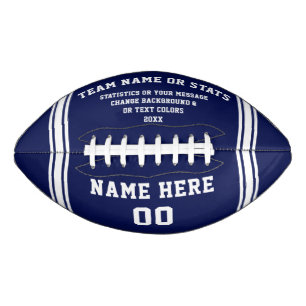 Navy Blue and White, Custom Printed Football