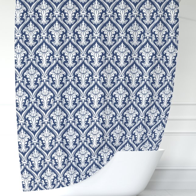 Navy Blue and White Damask (Creator Uploaded)