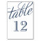 Navy Blue and White Elegant Script Table Numbers