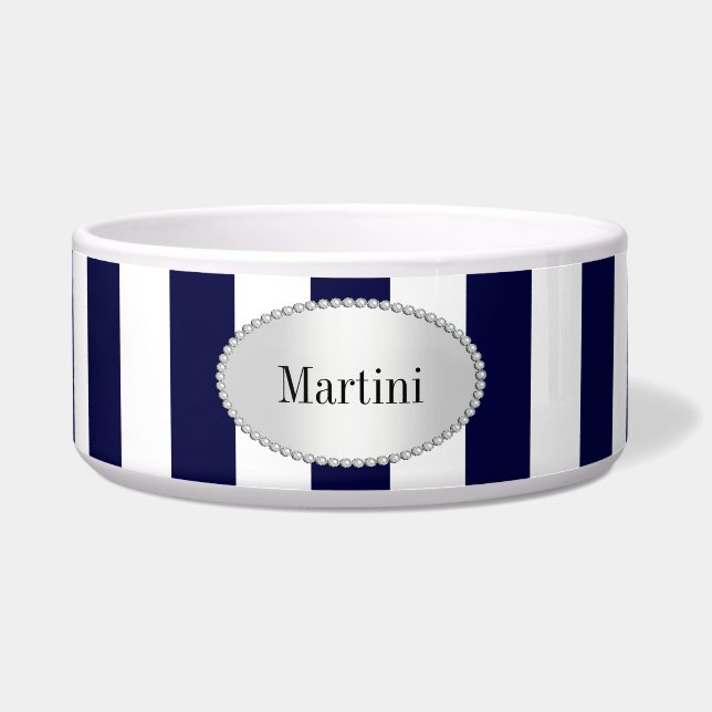Navy Blue and White Extra Large Stripe Pattern (Front)