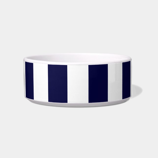 Navy Blue and White Extra Large Stripe Pattern Bowl (Right)