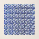 Navy blue and white floral pattern scarf<br><div class="desc">Navy blue and white floral pattern.</div>