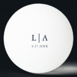 Navy Blue and White Initials Wedding Personalized Ping Pong Ball<br><div class="desc">Gorgeous navy blue ping pong ball. Perfect gift for the newlyweds in your life!</div>