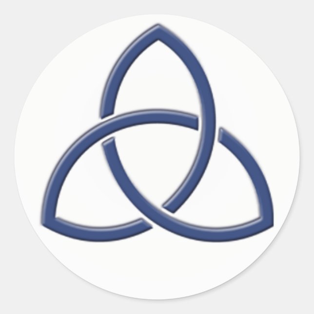 Navy Blue and White Love Knot Wedding Sticker (Front)