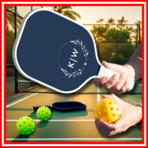 Navy Blue and White | Modern Initials Monogram